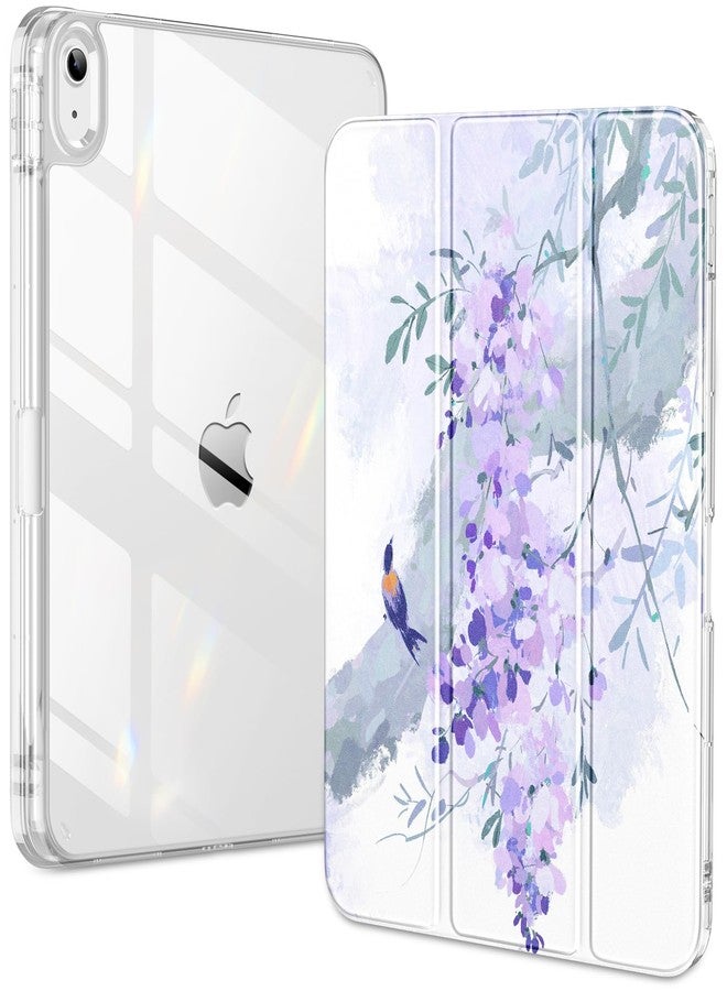 DTTO for iPad (A16) 11th/10th Generation Case (2025/2022), Clear Hard Back with Soft TPU Frame, Slim Trifold Stand Support Pencil Holder, Auto Wake/Sleep for iPad 11/10.9 Inch, Wisteria - Image 1